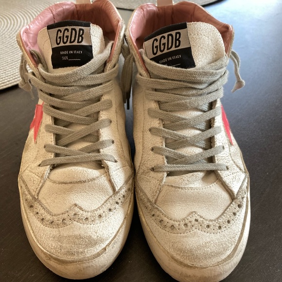 Authentic LIKE NEW Golden Goose White & Pink Mid Star Sneakers Size 39 / US 9 - Picture 8 of 12